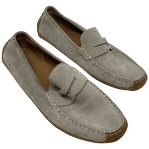 Cole Haan Natural Beige Suede Beef Roll Penny Loafer Driving Moccasins Men’s 10M